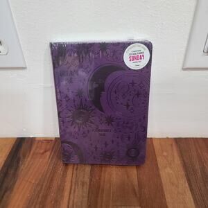 Commit30 Calendar Purple 12 Month Undated Fabric Softcover Stickers Sunday Start
